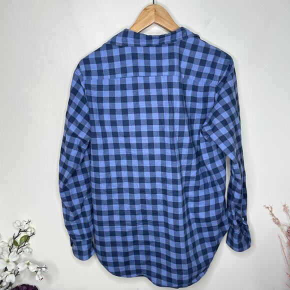 FRANK & EILEEN Eileen Relaxed Button Up Shirt Check Blue Cotton Sz XS {3Z35} - Picture 3 of 5